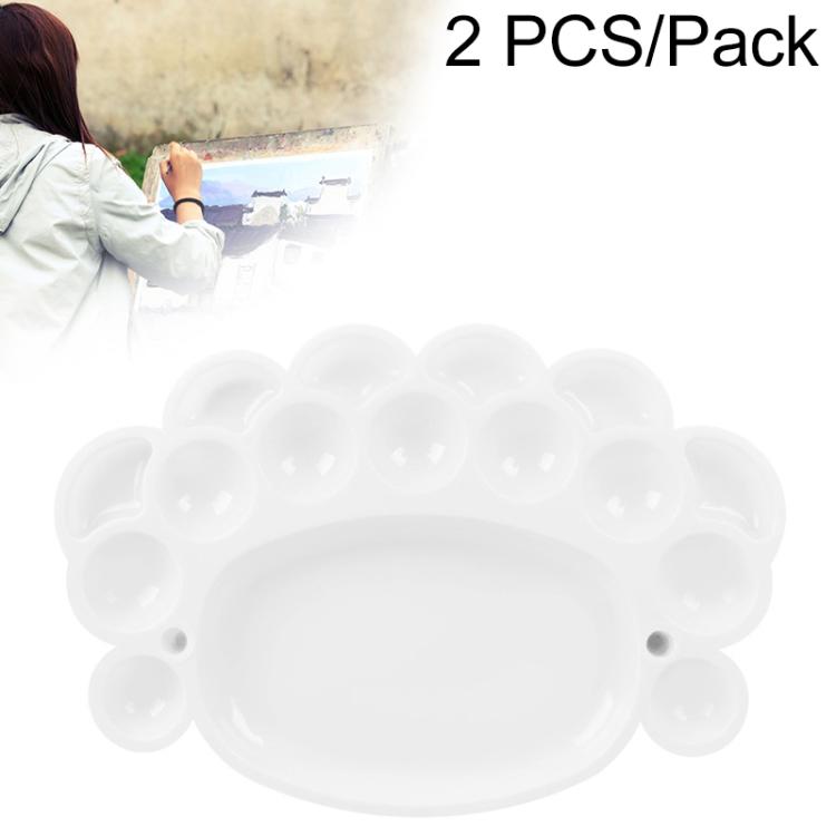 2 PCS 15 Grid Big Feet Color Palette Pastic Color Painting Supplies