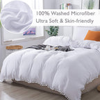 Princess Bedding Sets With Washed Ball Decorative Microfiber Fabric Cover Pillowcase — Queen（Two Pillowcase and One Quilt）