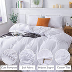 Princess Bedding Sets With Washed Ball Decorative Microfiber Fabric Cover Pillowcase — King（Two Pillowcase and One Quilt）