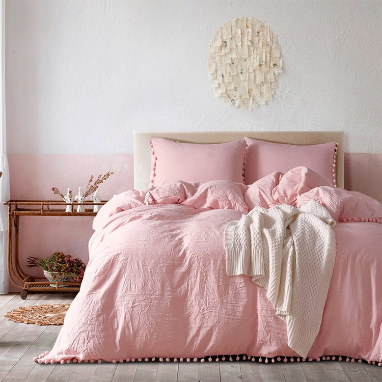 Princess Bedding Sets With Washed Ball Decorative Microfiber Fabric Cover Pillowcase — view 13