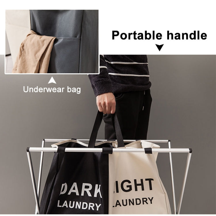 Fabric Folding Hamper Waterproof Padded Oxford Compartment Laundry Basket Hamper — view 6