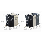 Fabric Folding Hamper Waterproof Padded Oxford Compartment Laundry Basket Hamper — view 8