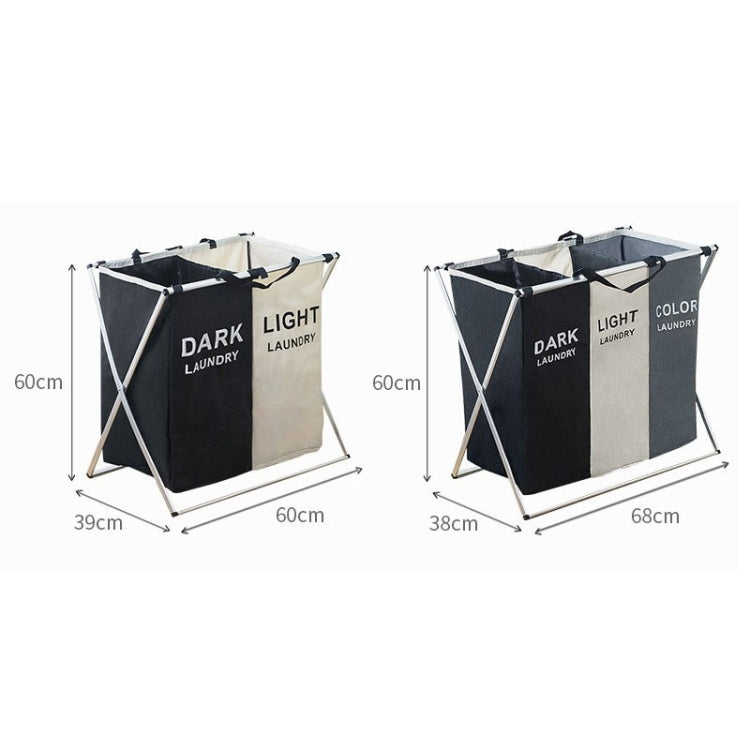 Fabric Folding Hamper Waterproof Padded Oxford Compartment Laundry Basket Hamper — view 8