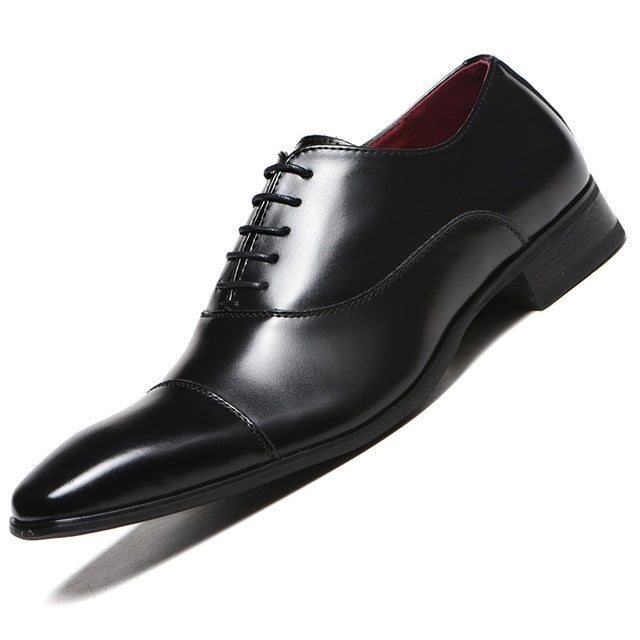 Business Comfortable Formal Oxfords Leather Shoes — Brown