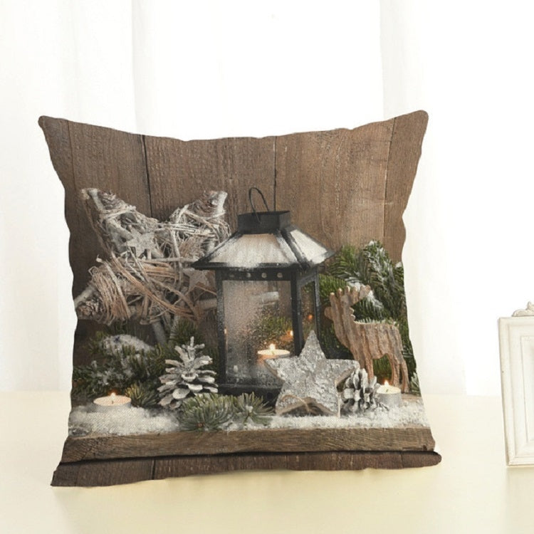 Christmas Decoration Cotton and Linen Pillow Office Home Cushion Without Pillow — Silver Star