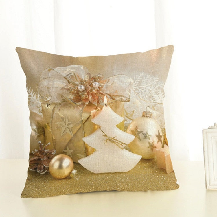 Christmas Decoration Cotton and Linen Pillow Office Home Cushion Without Pillow — White Christmas Tree
