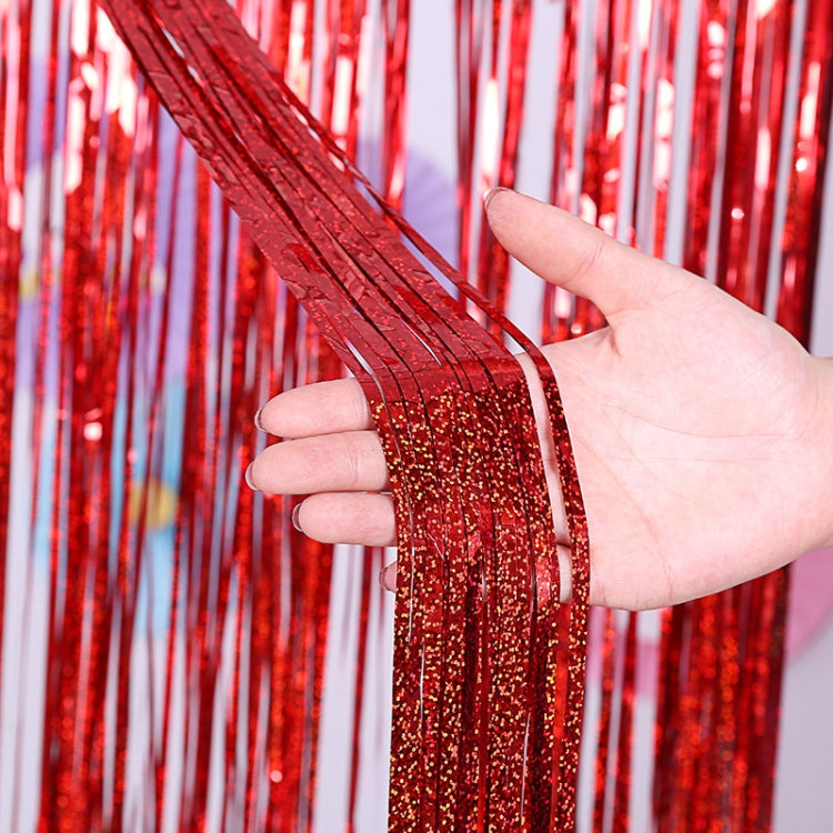 Laser Rain Tinsel Foil Curtain Birthday Party Decoration Tassel Wall — TBD0418915001D