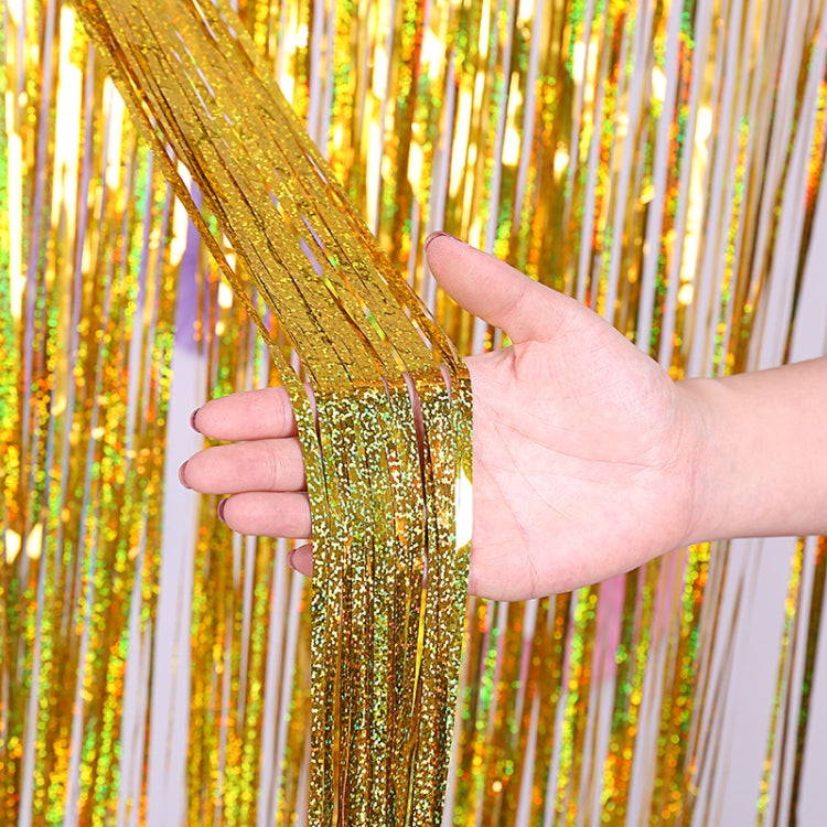 Laser Rain Tinsel Foil Curtain Birthday Party Decoration Tassel Wall — 1x2.5m