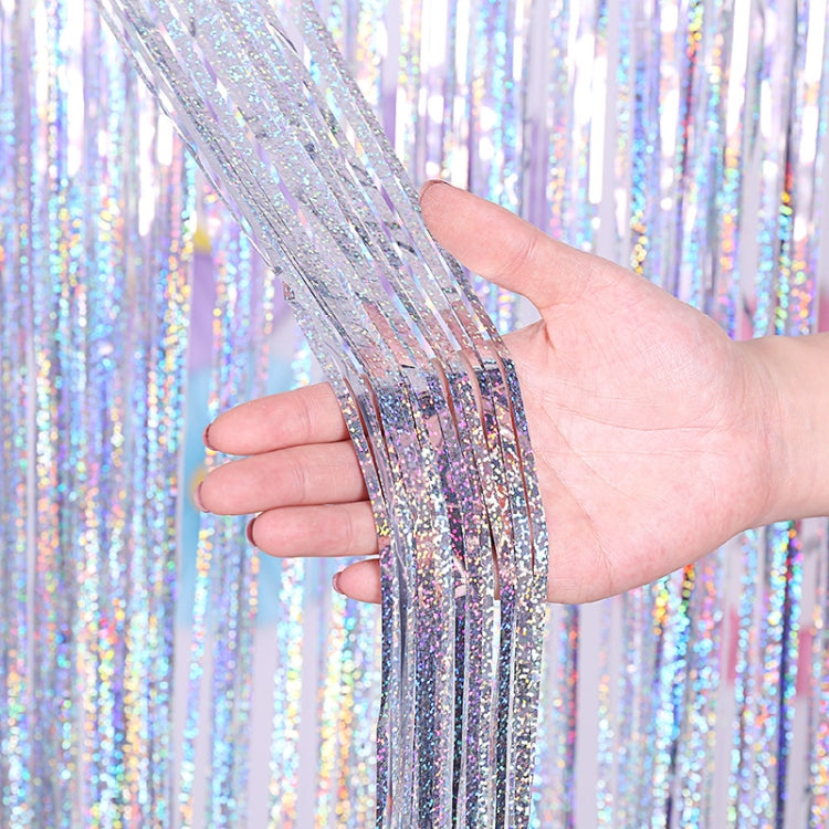 Laser Rain Tinsel Foil Curtain Birthday Party Decoration Tassel Wall — TBD0418915003J
