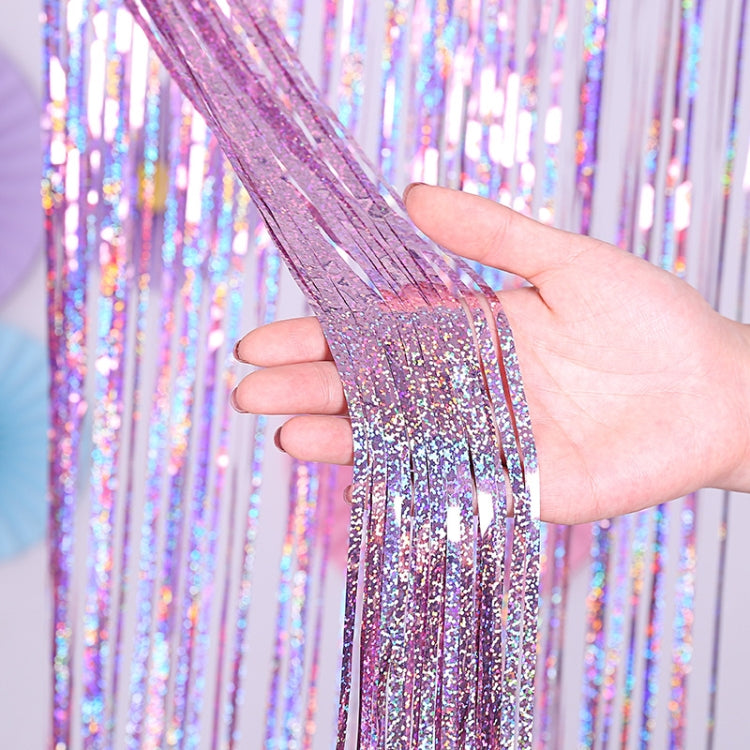 Laser Rain Tinsel Foil Curtain Birthday Party Decoration Tassel Wall — TBD0418915001A