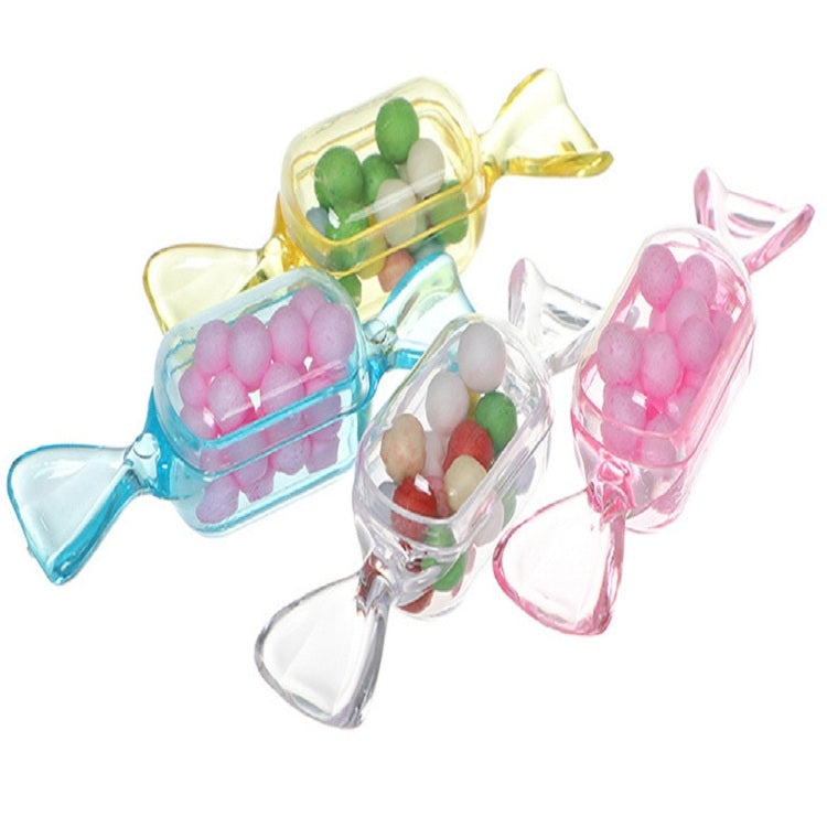 10 PCS/Set Transparent Creative Candy Box Small Candy-shaped Mini Plastic Box — Clear Pink