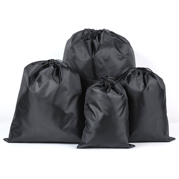 4 in 1 Portable Nylon Waterproof Travel Storage Bag Drawstring Beam Pocket Clothing Storage Bag — Black