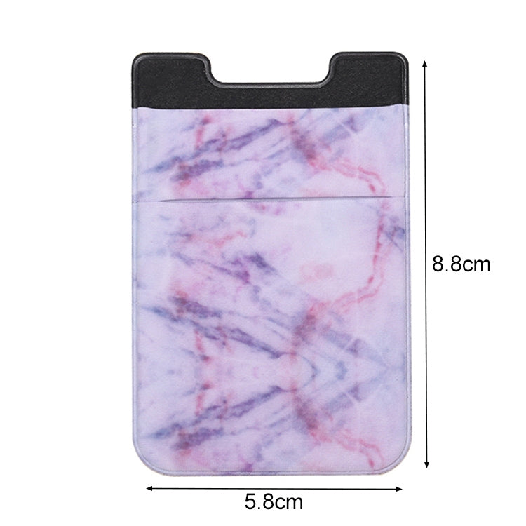 Marble Pattern Road Stretch Phone Back Plastic Card Holder Sticky Phone Clip — Purple