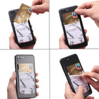 Marble Pattern Road Stretch Phone Back Plastic Card Holder Sticky Phone Clip — Pink