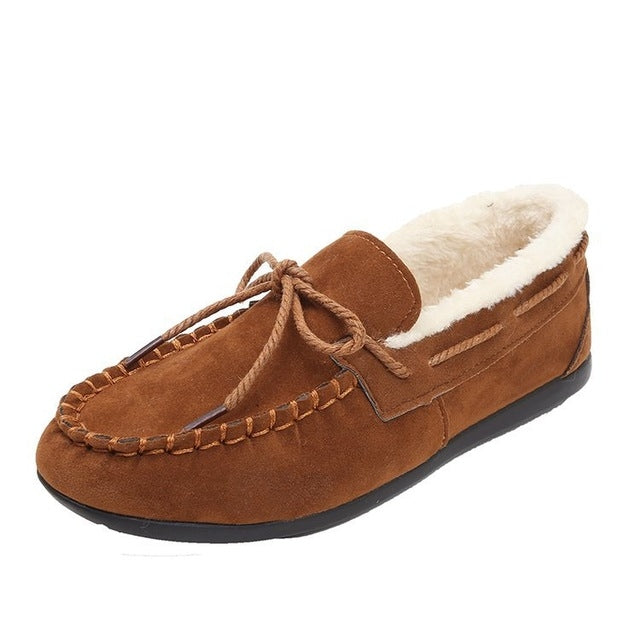 Solid Color Velvet Warm Female Flat Cotton Non-slip Shoes — view 11