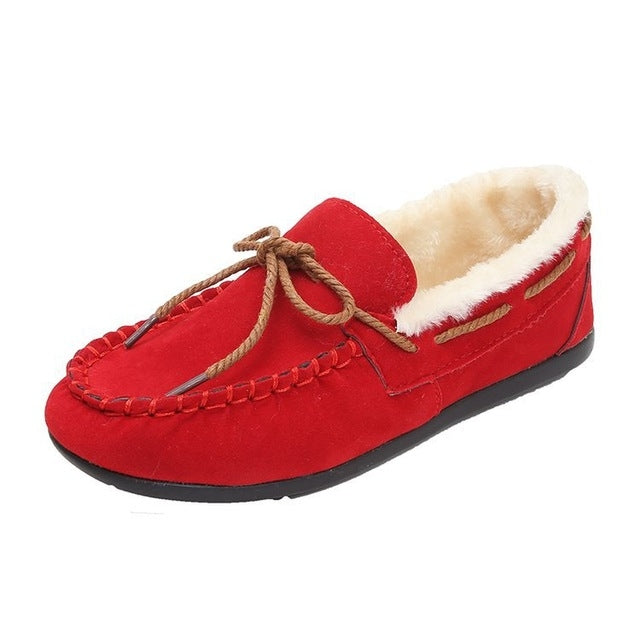 Solid Color Velvet Warm Female Flat Cotton Non-slip Shoes — view 12