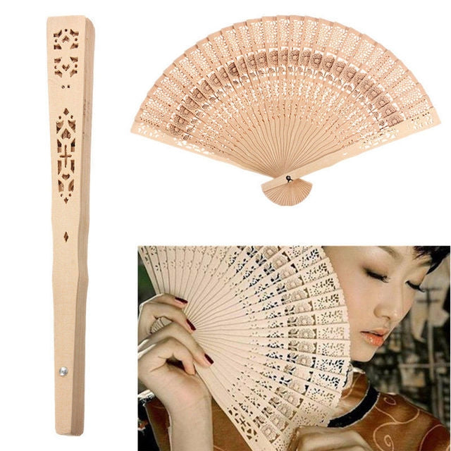 Ancient Style Fragrant Wood Fan Folding Fan Dance Fan Solid Craft Fan, Size:8 inch — view 4