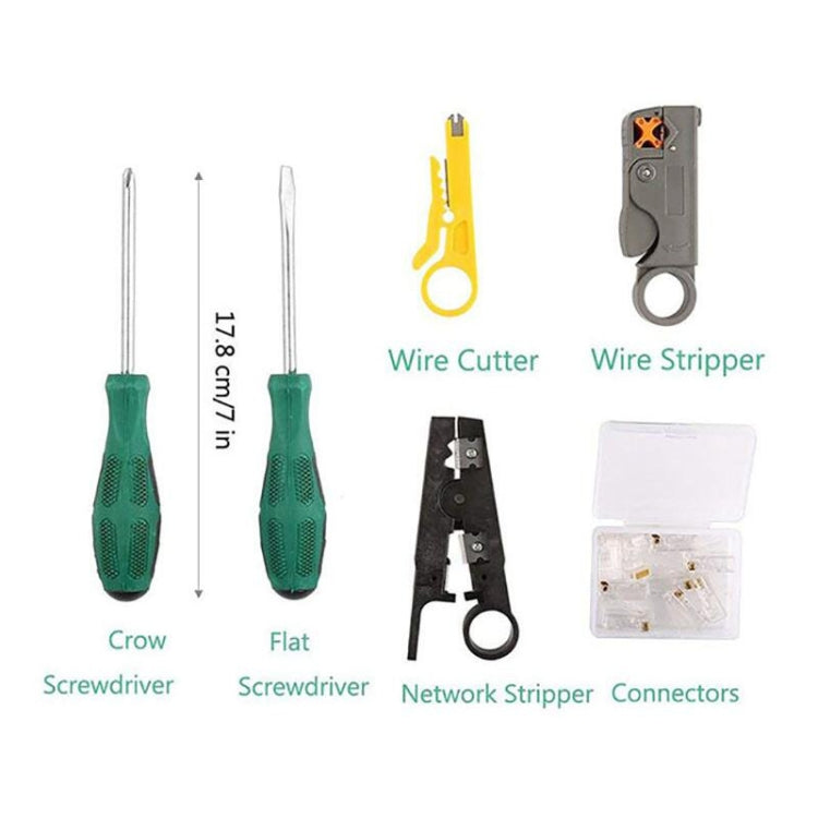 Three-purpose Network Cable Clamp Tester Hand Tool Set Home Network Repair Kit — view 6