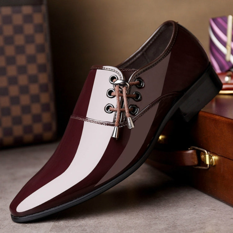 Pointed Business Dress Men Glossy Casual Leather Shoes — view 18