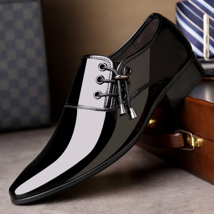 Pointed Business Dress Men Glossy Casual Leather Shoes — view 21