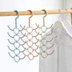 Rotatable Tie Scarf Rack 10 Hooks Hanger Wardrobe Storage Hanger — Blue