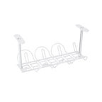 Cable Wire Rack Table Bottom Hanging Basket Shelf Organizing Plug-in Cable Board Storage Rack — White