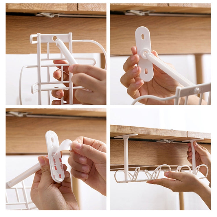 Cable Wire Rack Table Bottom Hanging Basket Shelf Organizing Plug-in Cable Board Storage Rack — view 9