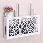 Wifi Router Box PVC Wall-mounted Shelf Hanging Board Bracket Storage Box — 41x23x8.5cm