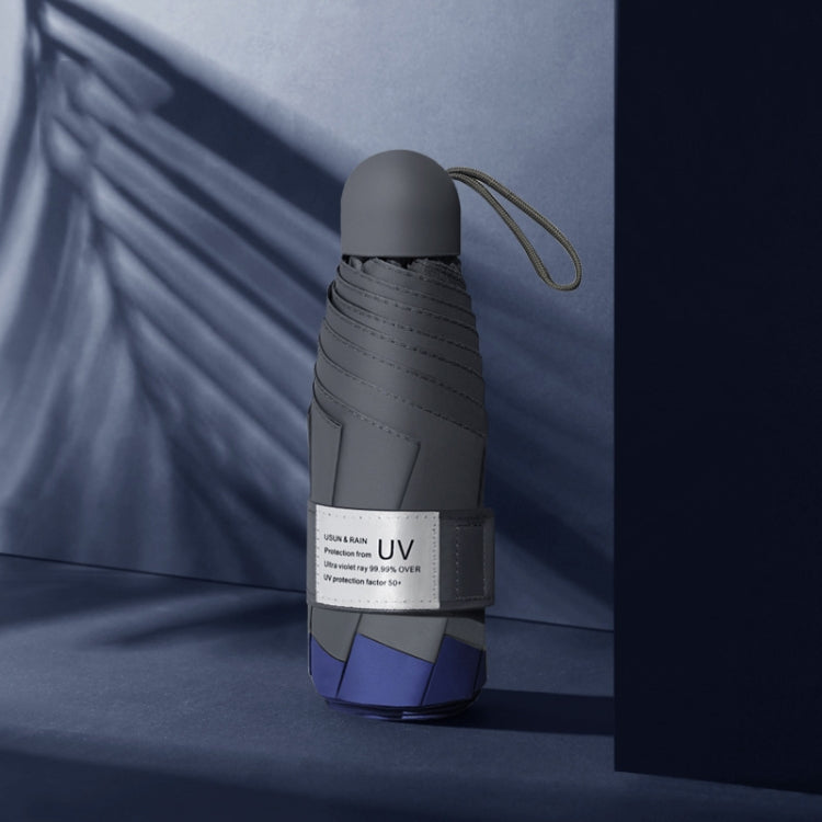 LY-0621 Five-Fold Eight-bone Umbrella Simple Black Glue Sunscreen Umbrella, Eight-bone Turmeric, Eight-bone Midsummer Pink, Eight-bone Haze Blue, Eight-bone Matcha Green, Eight-bone Navy, Eight-bone Ink Green