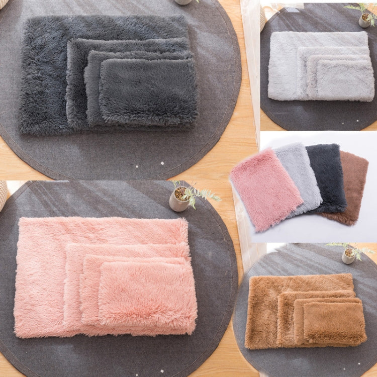 Autumn and Winter Warm Universal Square Pet Cat Dog Plush Pad — Light Gray