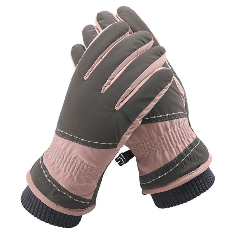 1 Pair WZ-207 Outdoor Warm And Windproof Thickened Cycling Sports Anti-fall Gloves — WZ-207 (Blue Pink)