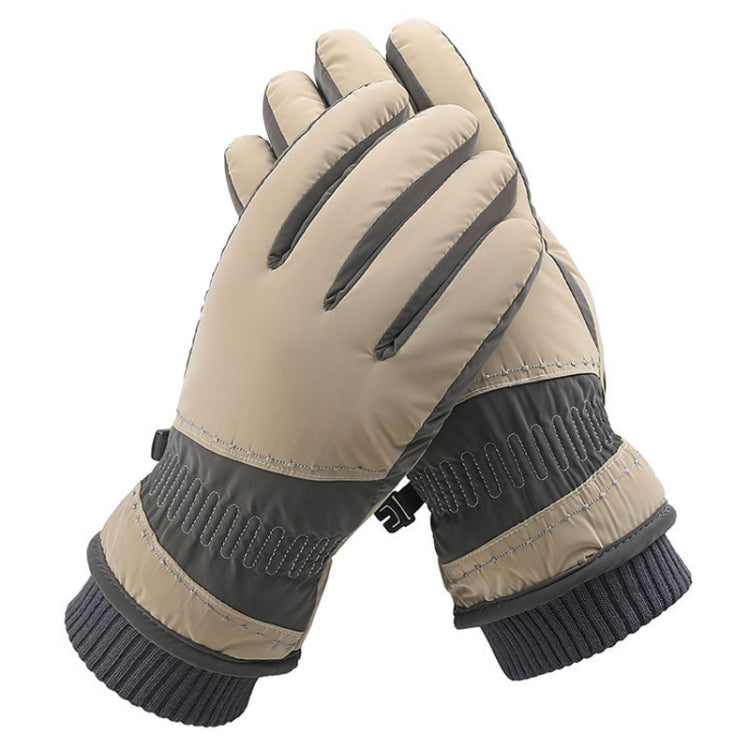 1 Pair WZ-207 Outdoor Warm And Windproof Thickened Cycling Sports Anti-fall Gloves — WZ-207 (Gray Pink)