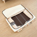 Folding Storage Box Non Woven Fabric With Zipper Moisture-proof Clothes Storage Box — 80L 60x40x32cm