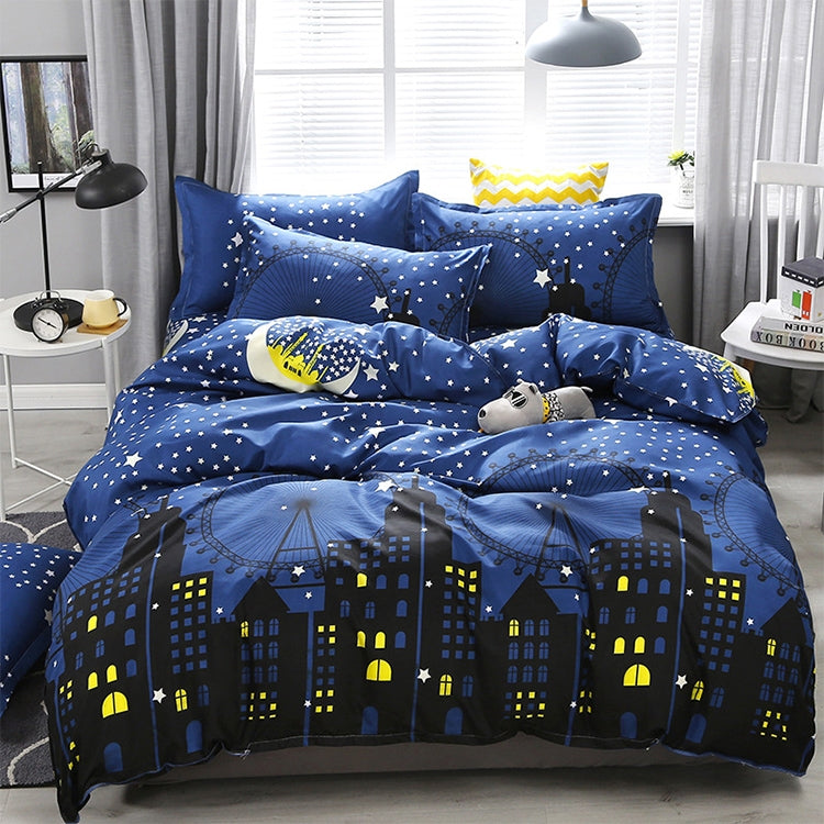4pcs / Set Printing Bedding Set Bed Sheet Pillowcases Cover