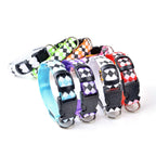Plaid Pattern Rechargeable LED Glow Light Leads Pet Dog Collar for Small Medium Dogs — L