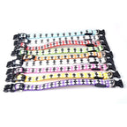 Plaid Pattern Rechargeable LED Glow Light Leads Pet Dog Collar for Small Medium Dogs — XL