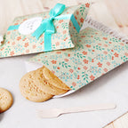 10 PCS Floral Candy Box Cookie Folding Box — Mint Green Floral