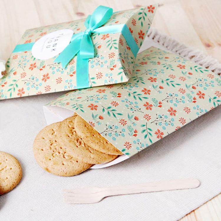 10 PCS Floral Candy Box Cookie Folding Box — Mint Green Floral