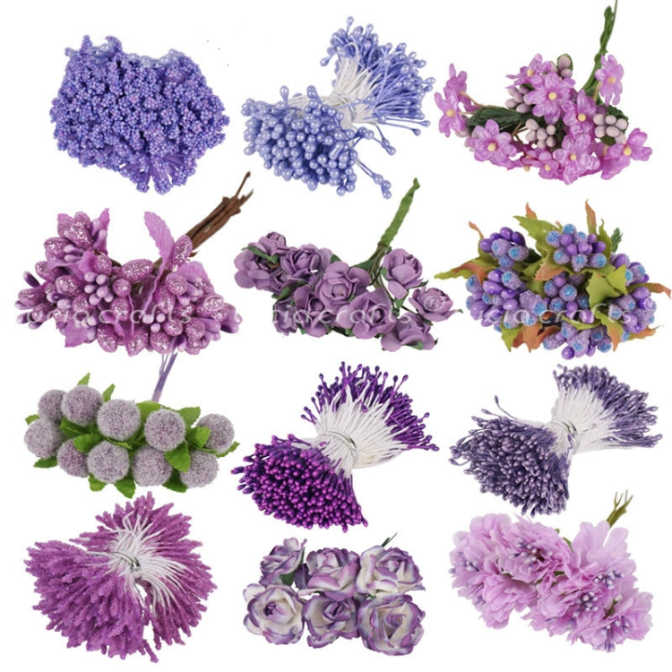5 PCS Plastic Handmade DIY Wedding Foam Flower Head Simulation Bouquet Flower Stamen — 5 - 8 Sticks