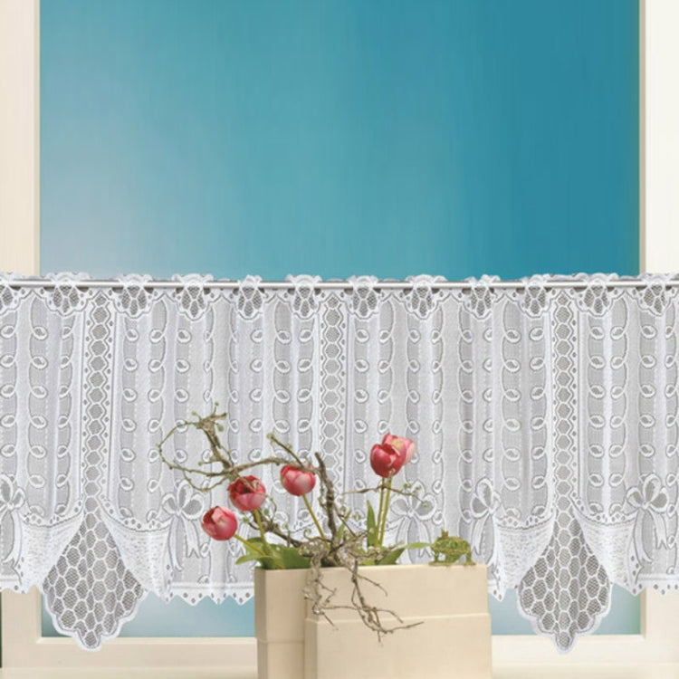 White Translucent Coffee Curtain Tulle Lace Sheer Warp Knitted Jacquard Curtains Bedroom Curtains — JHM-02