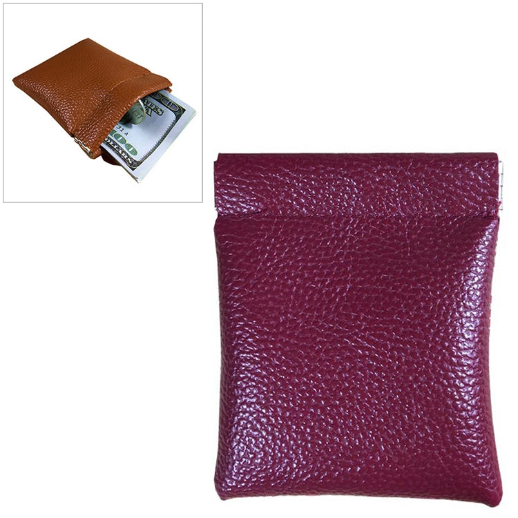 Fashion Solid Color PU Leather Coin Purse Women Men Small Mini Short Wallet Money Bags — view 9