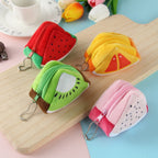 Triangle Plush Fruit Creative Three-dimensional Cute Children Change Bag Key Bag Gift — Green