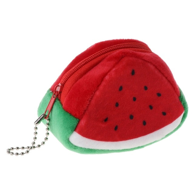 Triangle Plush Fruit Creative Three-dimensional Cute Children Change Bag Key Bag Gift — view 12