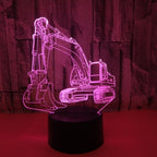 3W Excavator 3D Light Colorful Touch Control Light Creative Small Table Lamp
