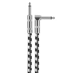 1 Straight Head +1 Elbow Head 6.35mm Guitar Cable Oxygen-Free Copper Core TS Large Two-core Cable — 10m