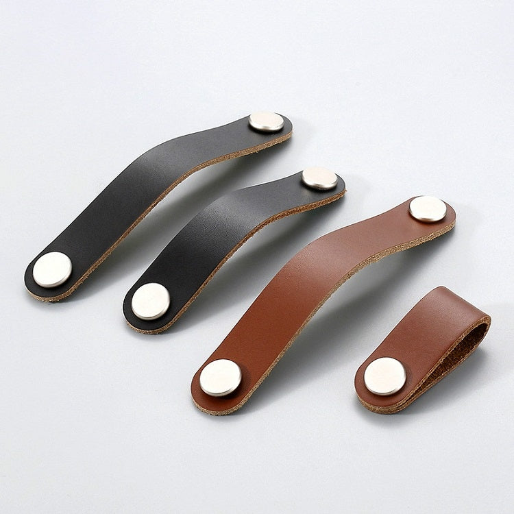 Kitchen Cabinet Wardrobe Leather Door Handle Drawer Pull — Black 128