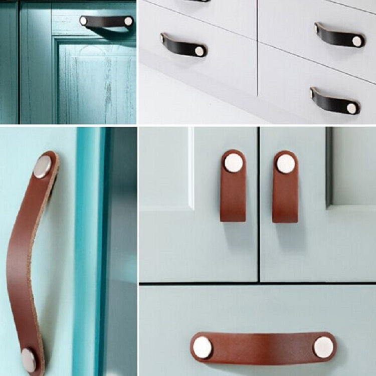 Kitchen Cabinet Wardrobe Leather Door Handle Drawer Pull — view 5