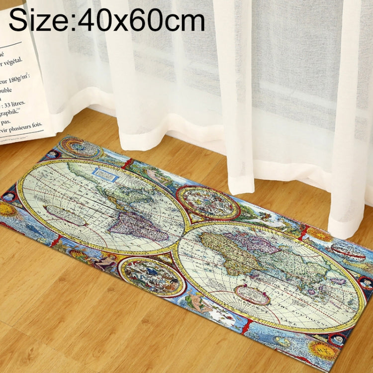World Map Carpets Rug Bedroom Kids Baby Play Crawling Mat Memory Foam Area Rugs Carpet — Gold Trim