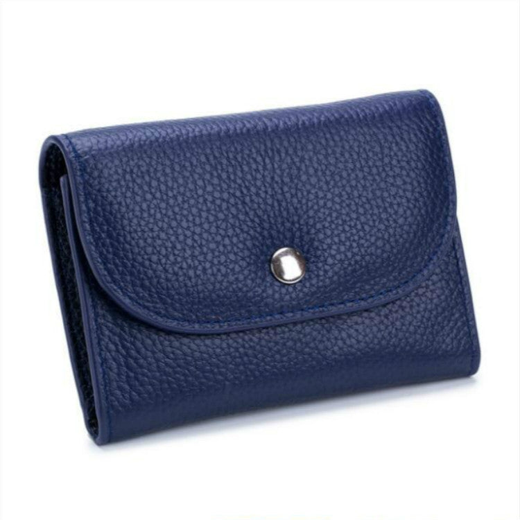 Short Mini Slim Top-grain Leather Wallet Card Bag Zip Coin Pocket — view 8