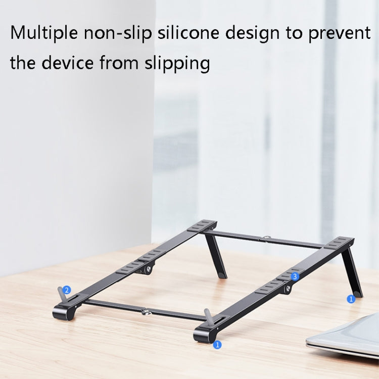 Oatsbasf 03040 Metal Mini Notebook Stand Aluminum Alloy Computer Cooling Folding Bracket